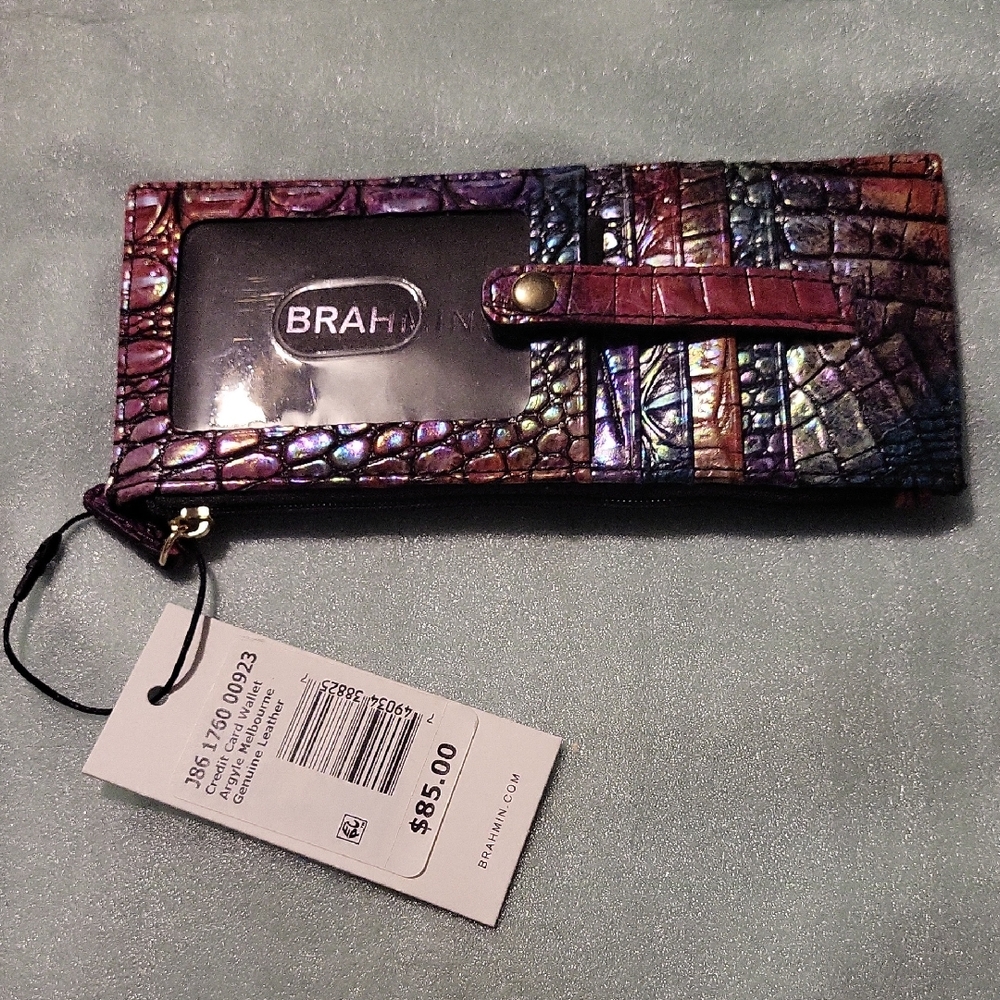 NWT Brahmin Argyle credit Card Wallet